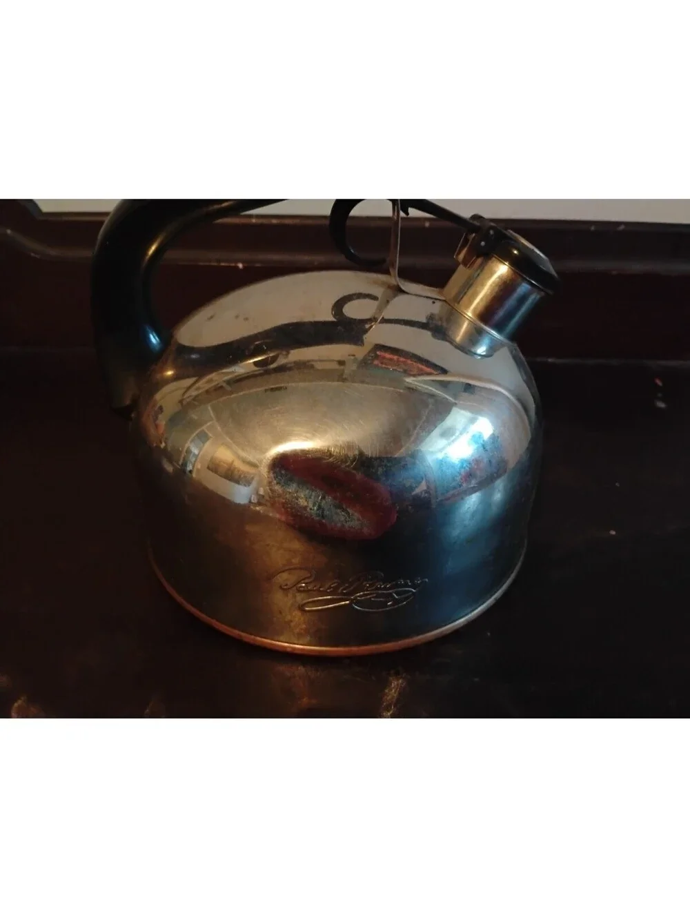 Vintage Paul Revere Ware Copper Bottom Whistling Tea Kettle Stainless Steel